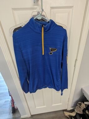 NHL Blue and Yellow Quarter-Zip Sweater